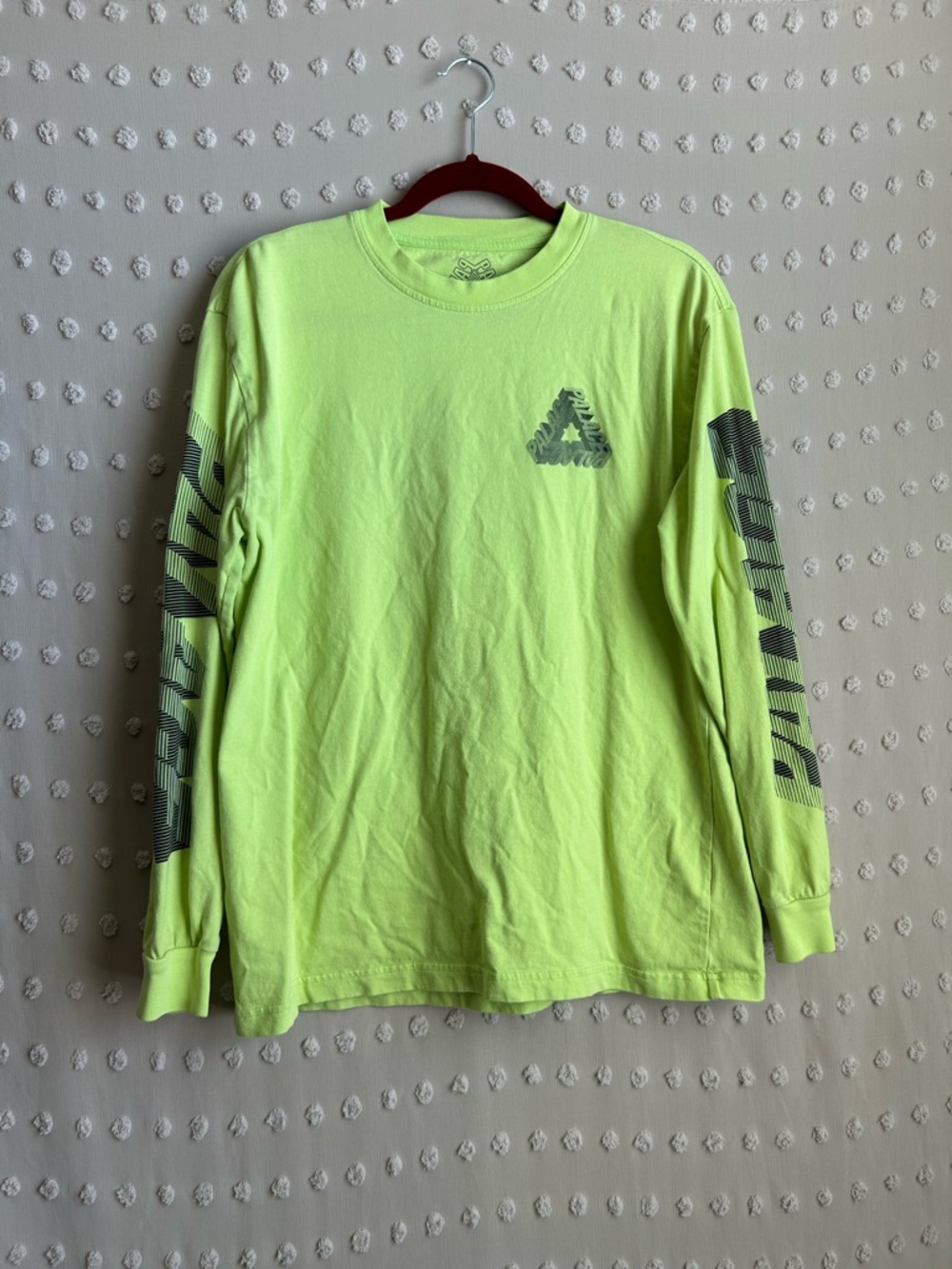 Palace Skateboards Men’s P-3D Long Sleeve T-Shirt Sz L Neon Green